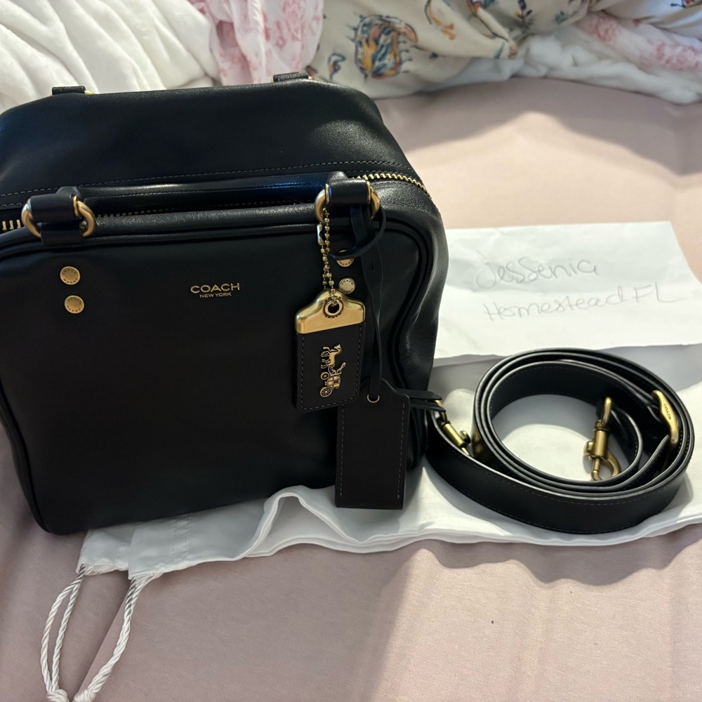 Coach Black Leather cube 20 sold
